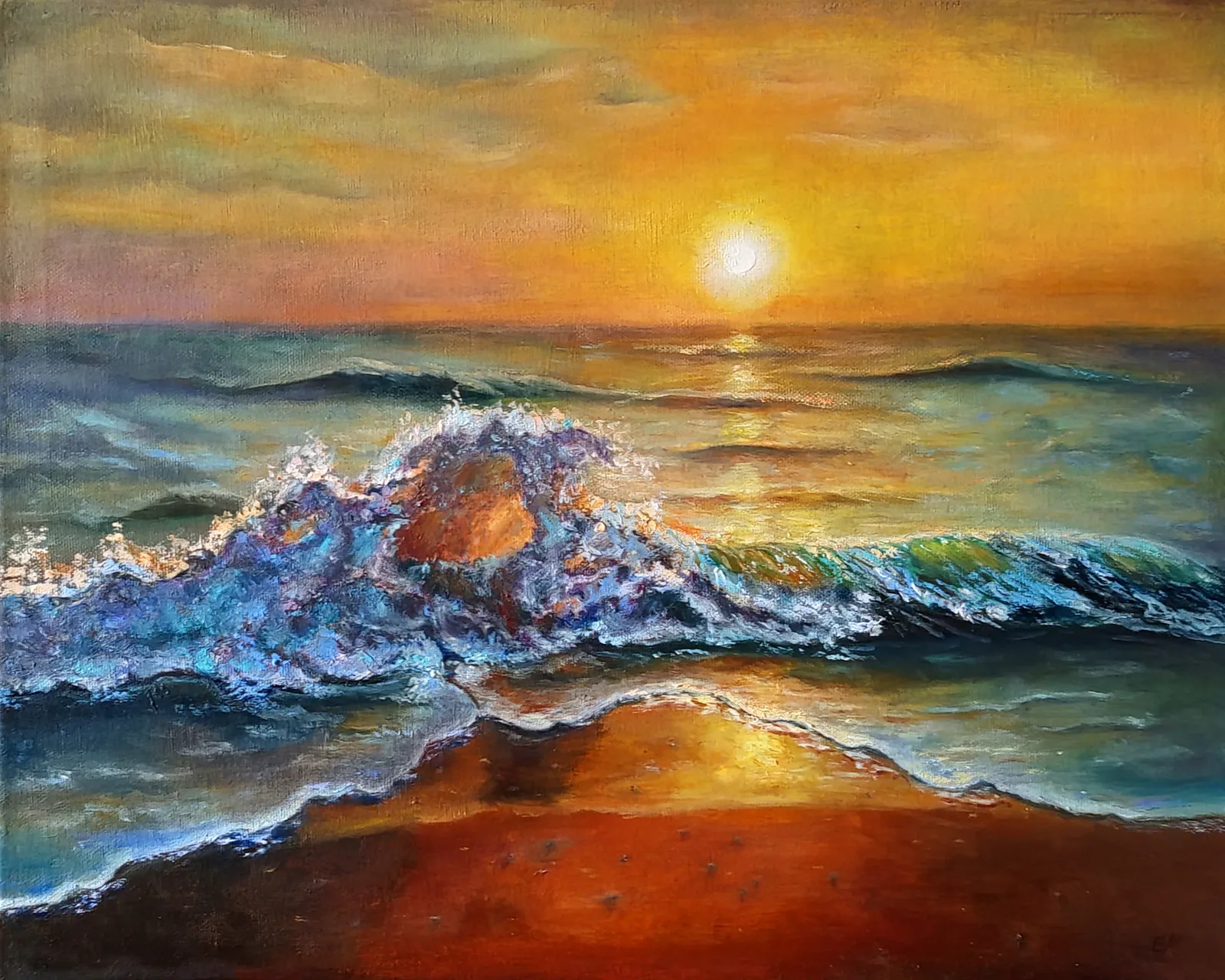 Картина «Закат на море» — Елена Малыхина, Пейзаж, Картина "Закат на море" — это приглашение на уединённое свидание с природой. Ав…