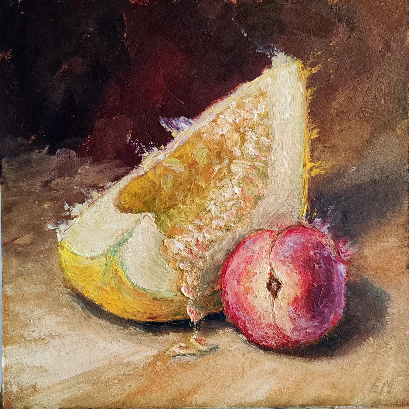 Картина «Дыня» — Елена Малыхина, Натюрморт, Я бы очень рекомендовал присмотреться к этой картине - в ней есть что-то очень …