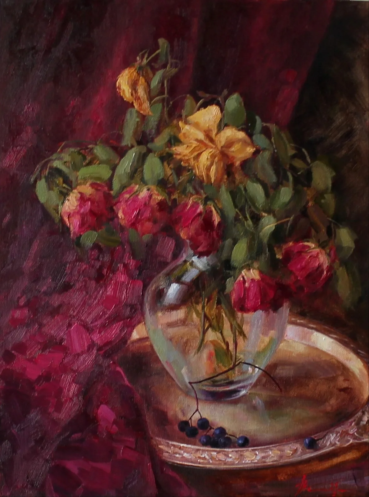 Картина «Бордо» — Марина Пирожникова, Натюрморт, Эта картина "Бордо" имеет особую атмосферу, которая переносит в французскую про…