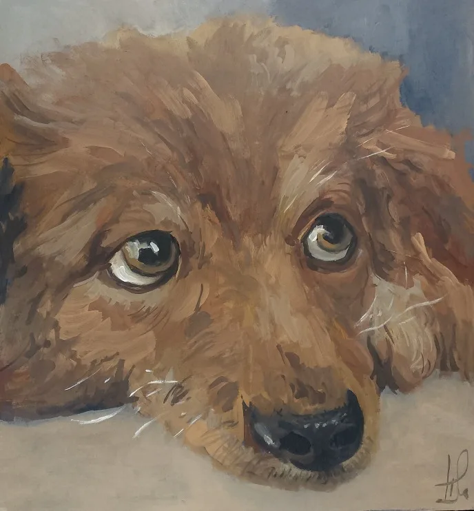 Картина «Верный друг» — Павел Масякин, Анималистика, Этюд, не оформлен, упаковка и доставка по РФ.