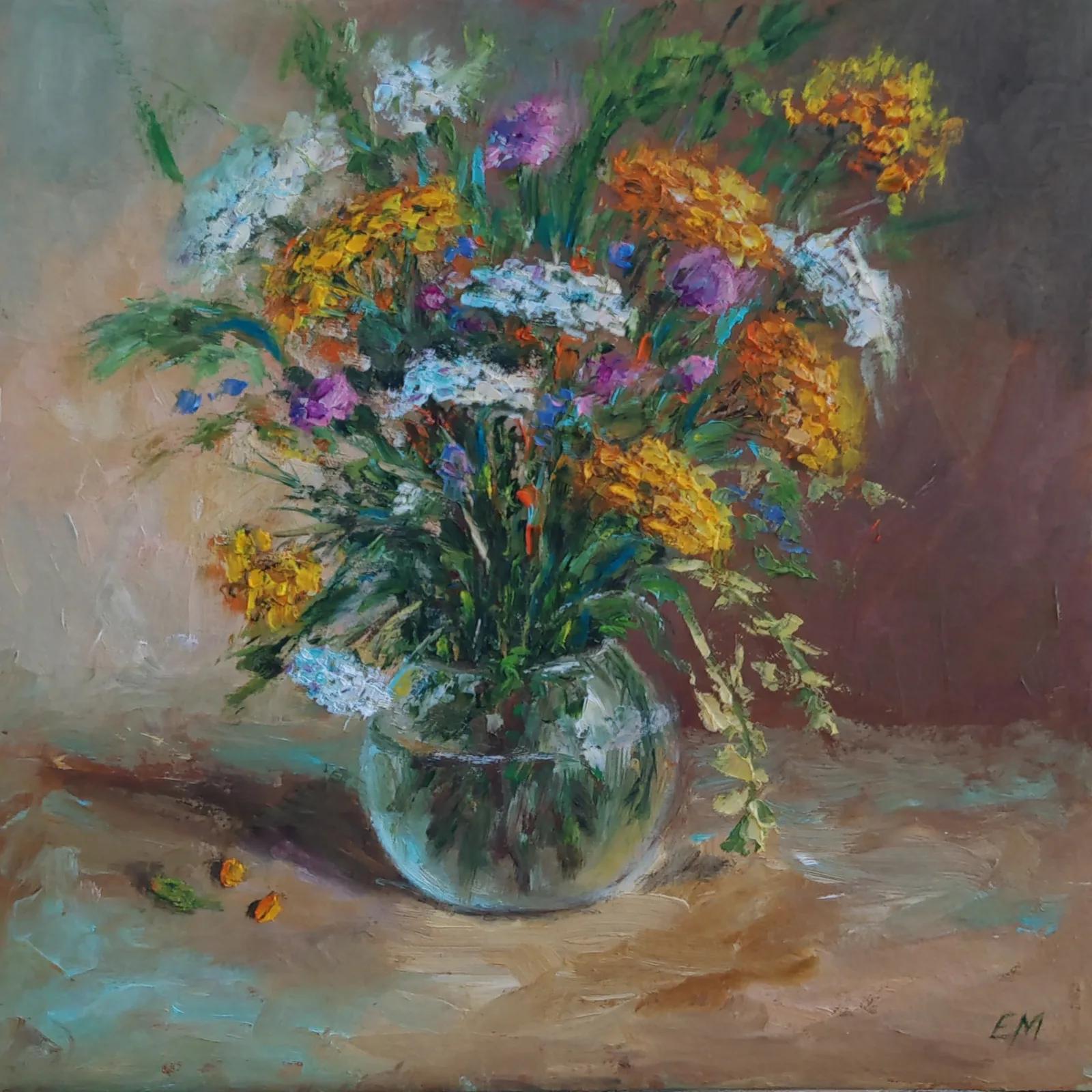 Картина «Горькие травы» — Елена Малыхина, Натюрморт, Летним вечером 2026 года я работала в своей небольшой мастерской, за окном кото…