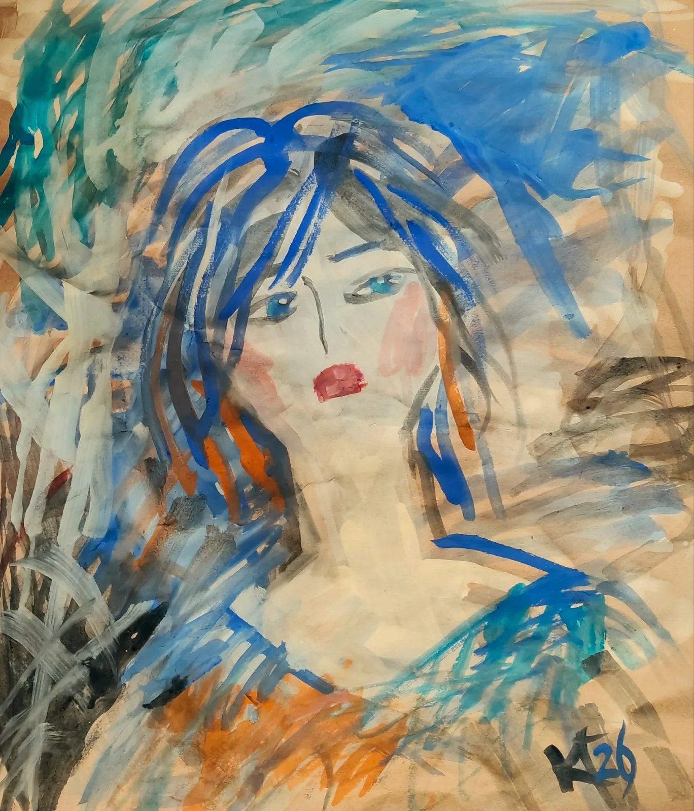 Картина «"Ушел?.. Хорошо..."» — Галина Кара, Портрет, Написала портрет в технике гуашь на формате 50х43 в 2026 году. Вдохновилась обр…