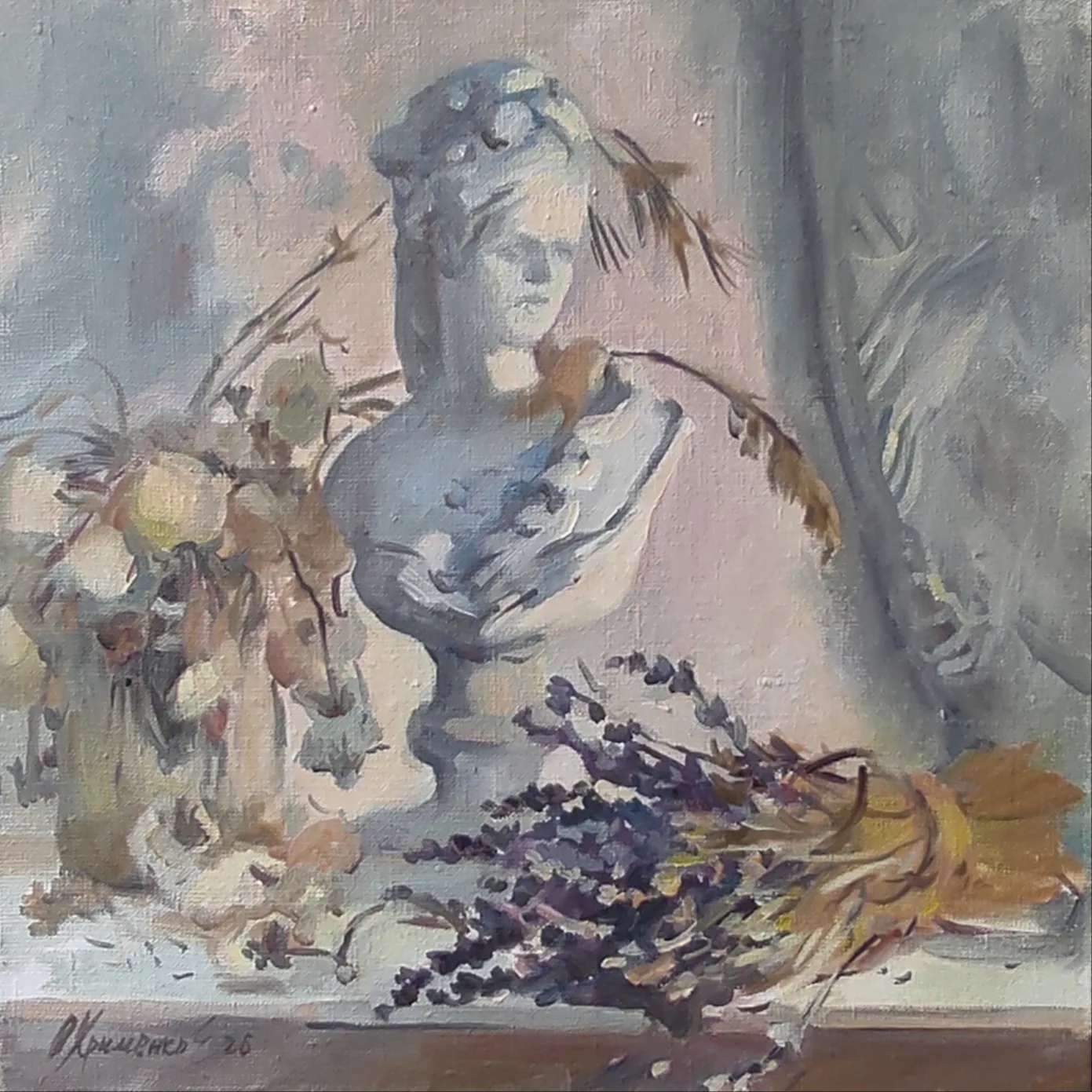 Картина «Прошлое лето. Лаванда» — Екатерина Охрименко, Натюрморт, В этой картине чувствуется теплое летнее послеобеденное время, когда солнце нач…