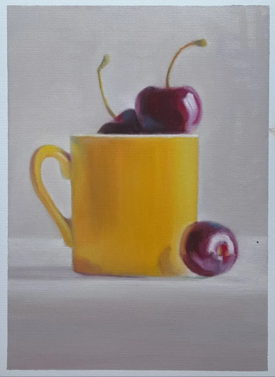 Картина «Черешня» — Николай Тарасов, Натюрморт, На картине "Черешня", выполненной в технике малсо/алля-прима, перед нами предст…