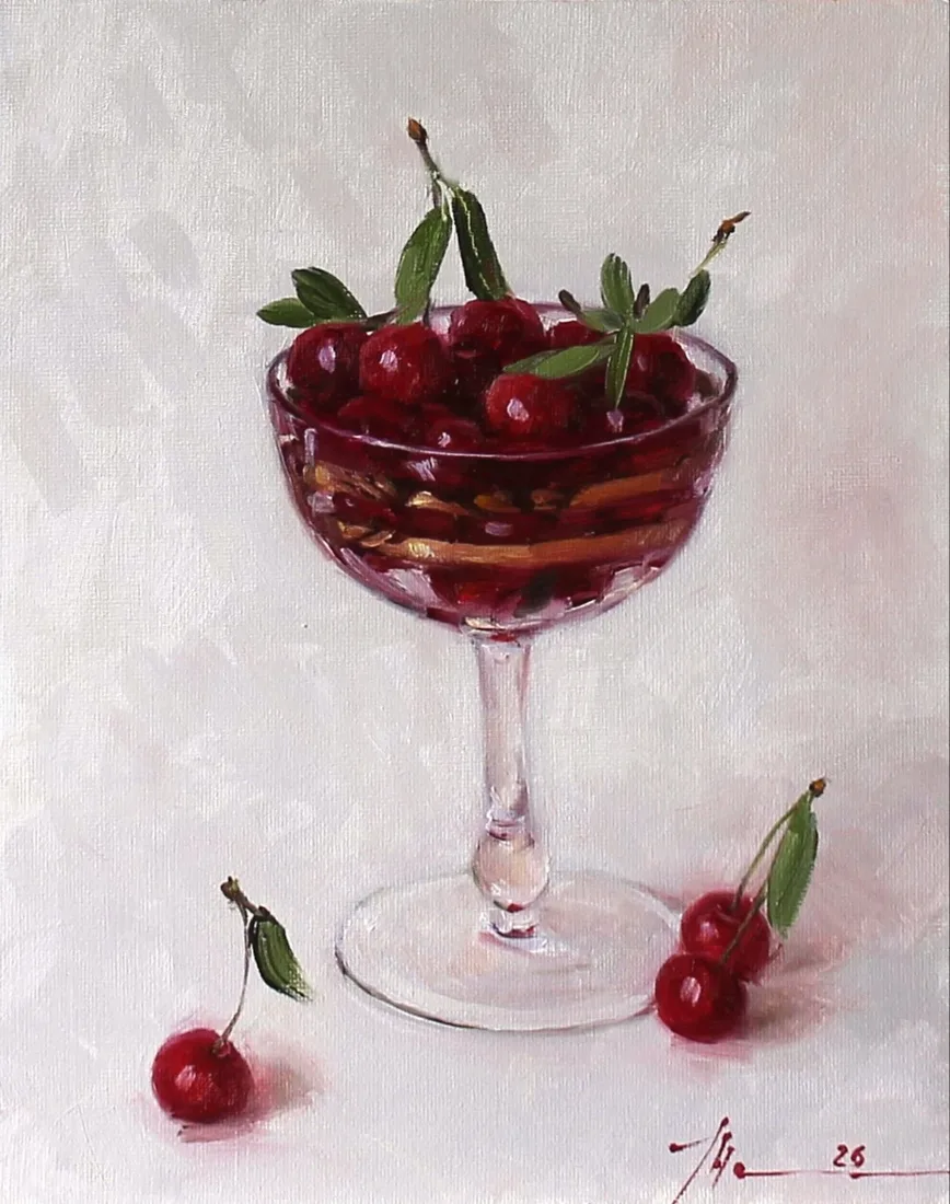 Картина «Вишенки» — Марина Пирожникова, Натюрморт