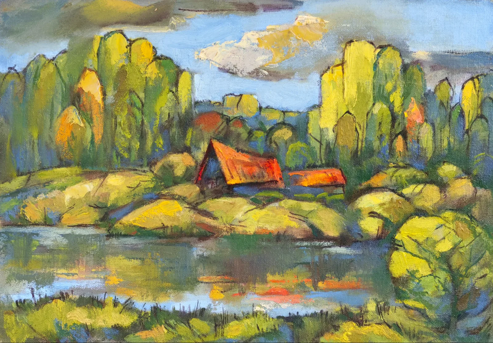 Дом с красной крышей