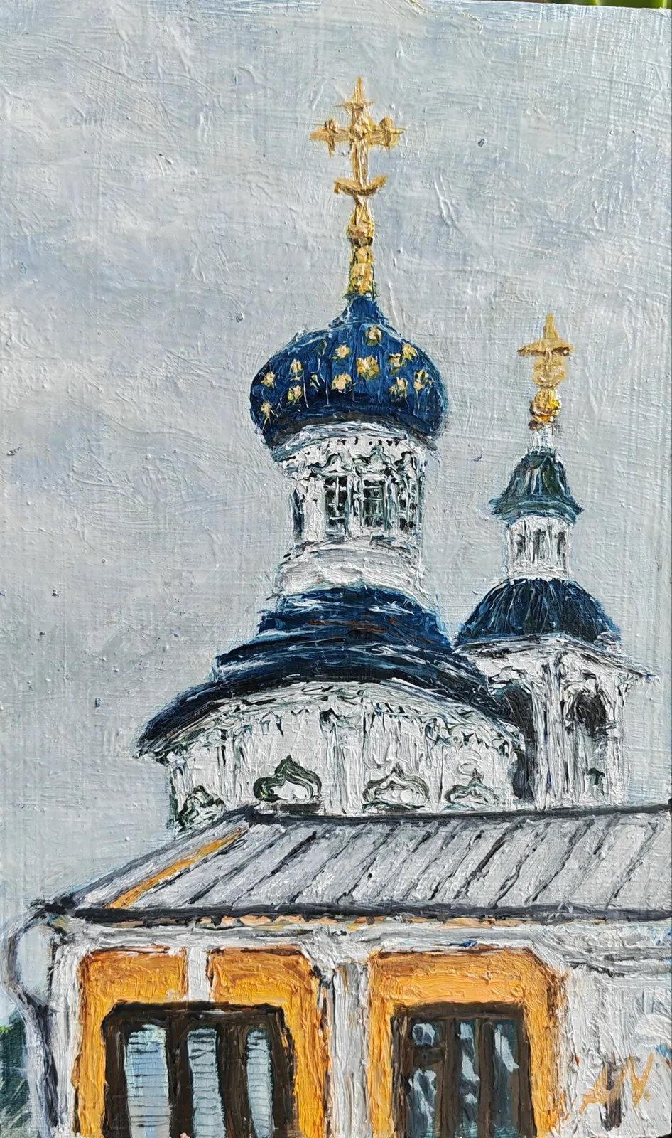 Картина «Свято-Николаевский монастырь. Арзамас. Вид со стороны Гостиного ряда.» — Анастасия Карасева, Городской пейзаж