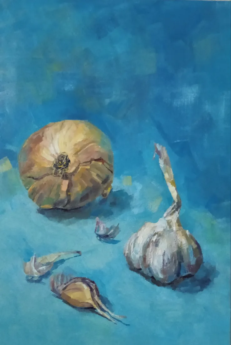 Картина «Полезный натюрморт» — Ольга Полухина, Натюрморт, Самые вкусные и полезные овощи, написанные с натуры, порадуют вас своей простой…