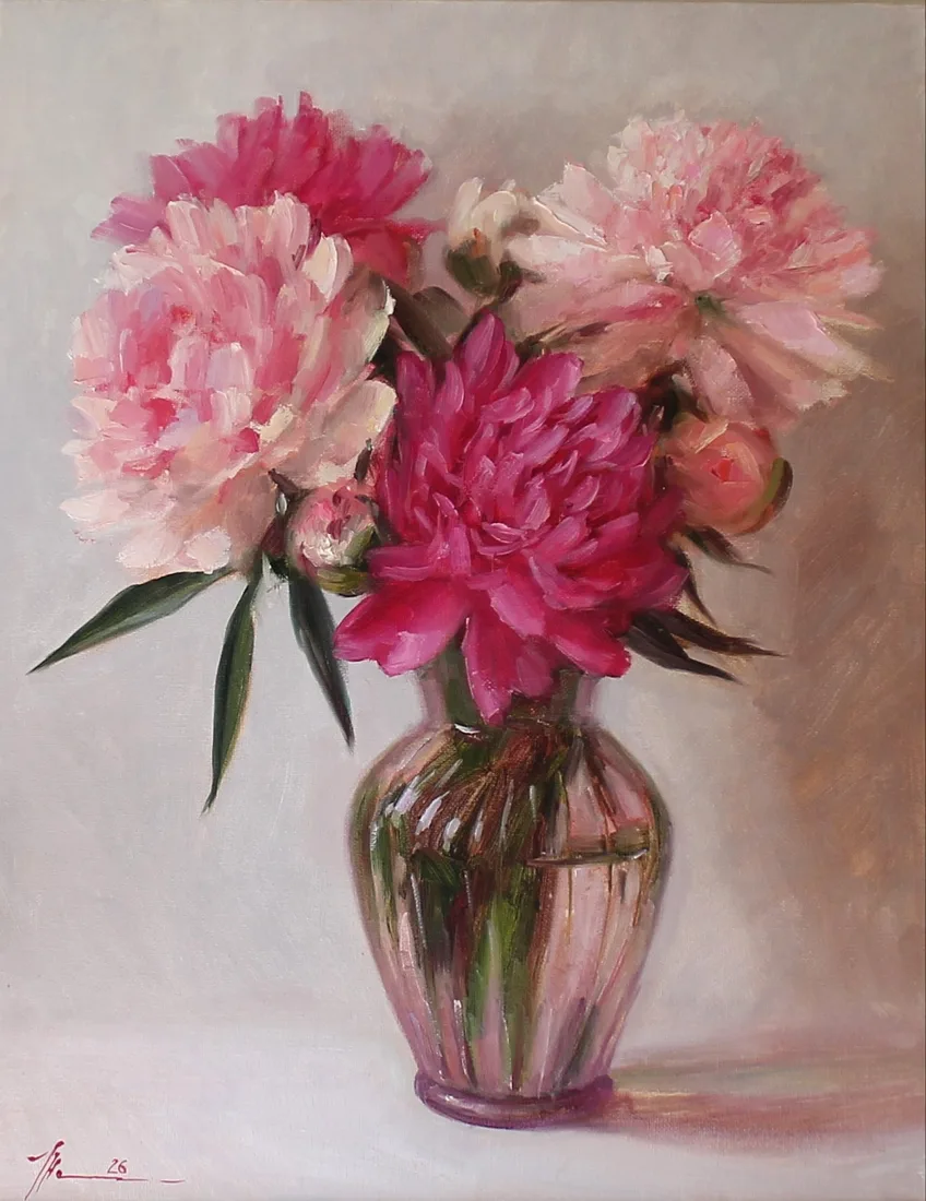 Картина «Пионы» — Марина Пирожникова, Натюрморт