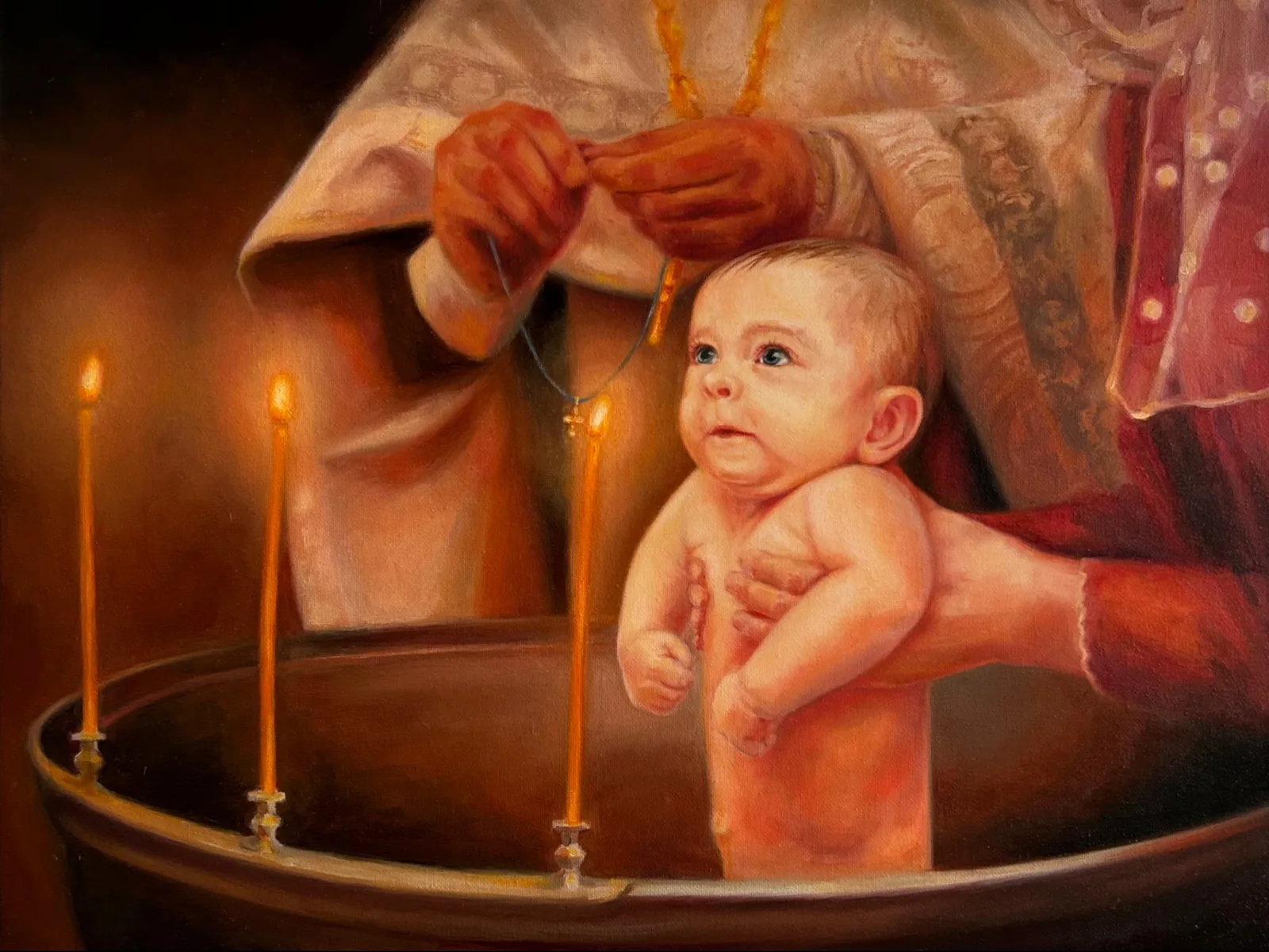 Картина ««Таинство крещения»» — Ольга Шуклина, Портрет, Во время созерцания картины «Таинство крещения» зритель погружается в атмосферу…