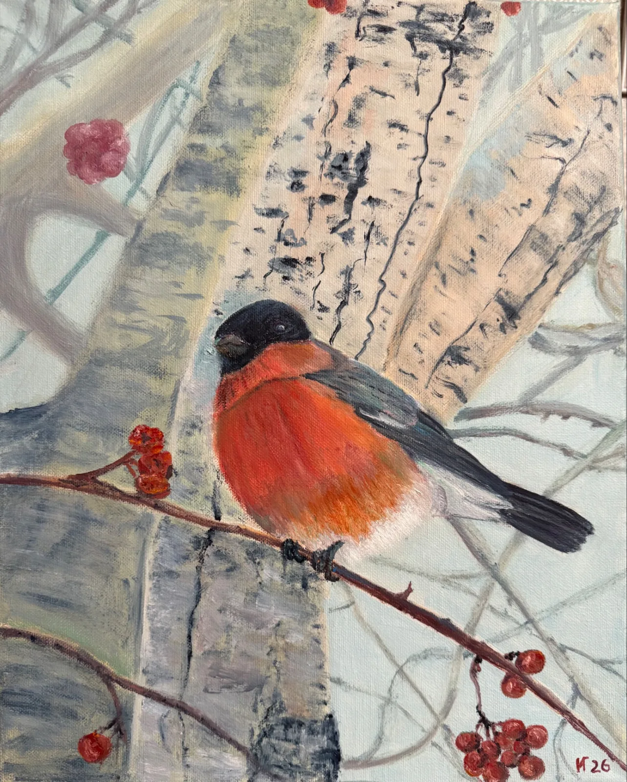 Картина ««Снегирь»» — Галина Иванова, Анималистика, Снегири - яркие птицы, вызывающие тёплые и радостные чувства, особенно когда за…