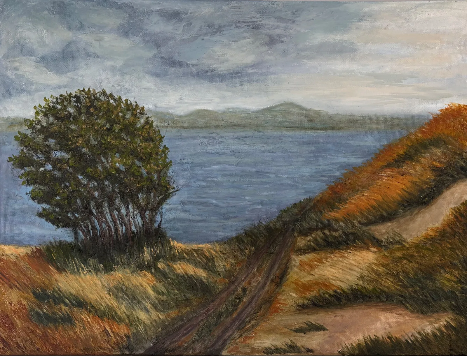 Картина «Дорога к воде» — Елена Каратаева, Пейзаж, В картине "Дорога к воде" художник Елена Каратаева использует сдержанную цветов…