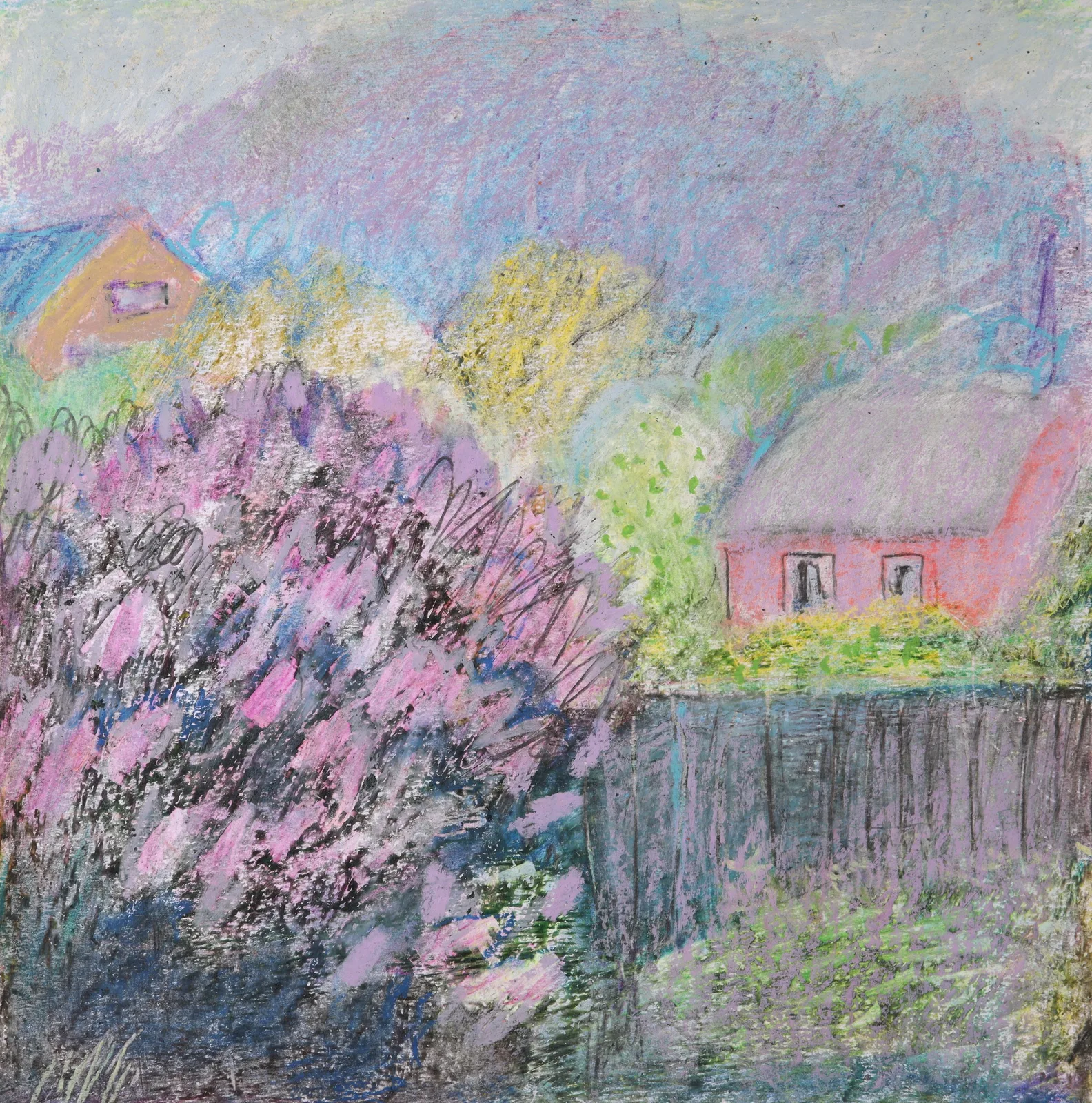 Картина «Сиреневое нежное» — Оксана Нагорская, Пейзаж, "Сиреневое нежное" - работа, которая сразу привлекает внимание своей мягкой, па…