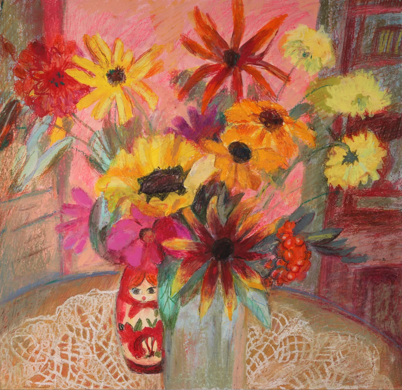 Серия "Матрешки". Осенний букет