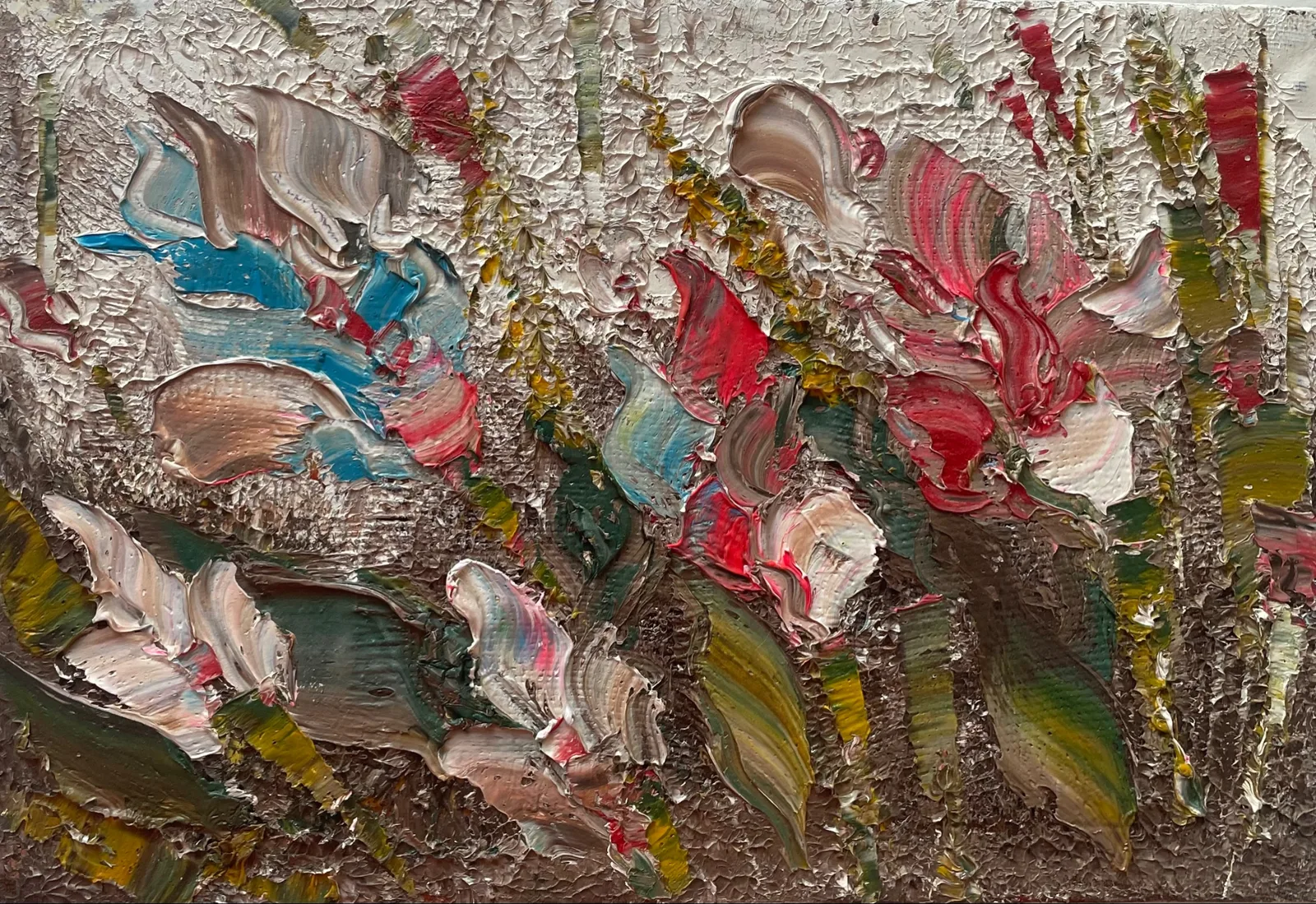 Картина «Цветы» — Маша Казак, Пейзаж, Работа "Цветы" представляет собой яркий пример использования техники импасто в …