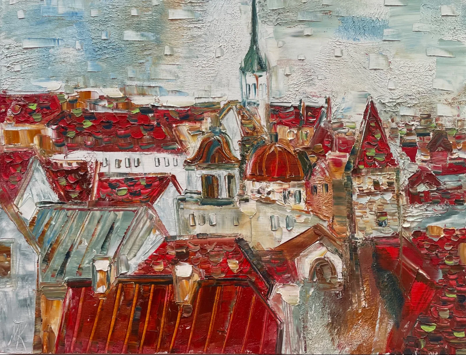 Картина «Таллин» — Маша Казак, Пейзаж, В картине "Таллин" художница Маша Казак доминируют теплые оттенки, создавая уют…