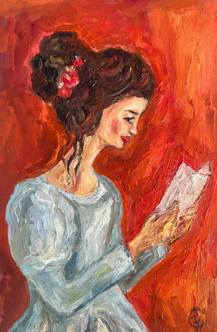 Картина «Картина «Отголоски чувств» — Светлана Зиброва, Портрет, Картина маслом «Отголоски чувств»
Холст на картоне, масло, 20х30см, 2026
