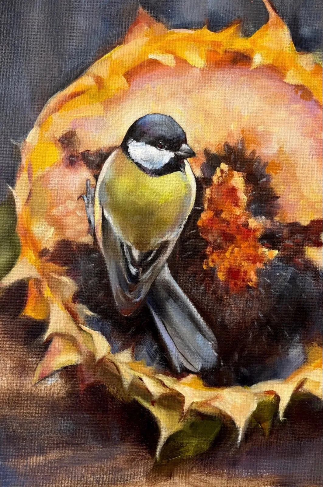 «Синичка на подсолнухе»