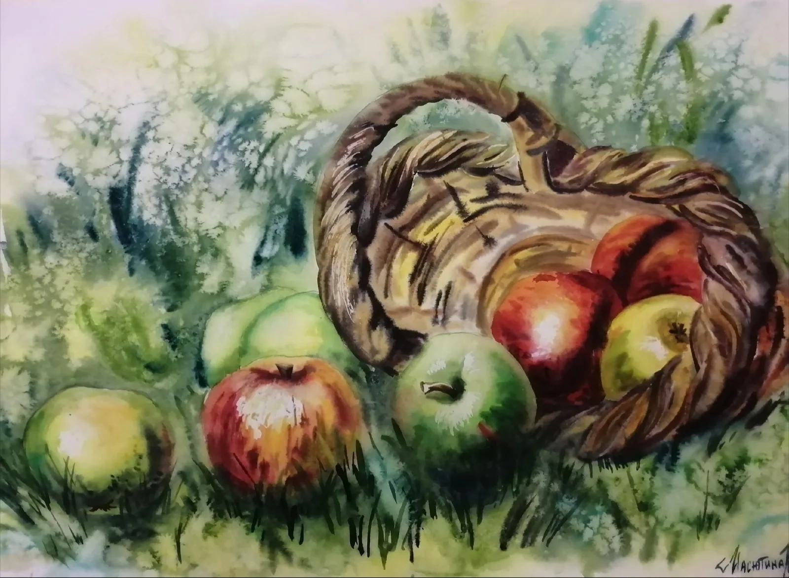 Картина «Наливные яблочки» — Екатерина Масютина, Натюрморт, Перед нами акварельная работа Екатерины Масютиной "Наливные яблочки", выполненн…
