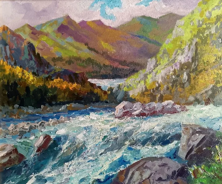 Картина «"Катунь"» — Роман Голосной, Пейзаж, ..в рамке, под лаком