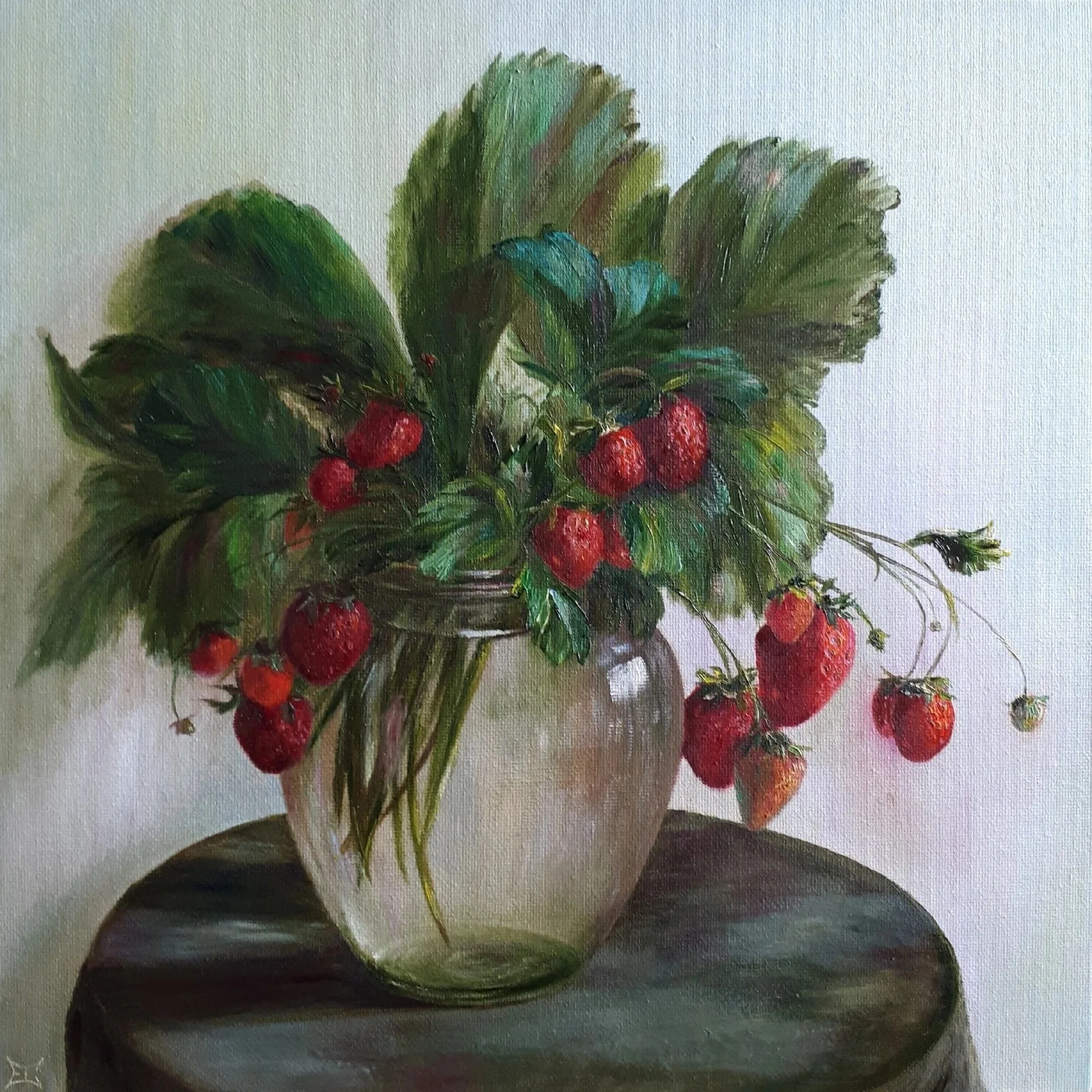 Картина «"Клубничный букетик"» — Елена Сотникова, Натюрморт, Я бы очень рекомендовал обратить внимание на эту работу - "Клубничный букетик".…