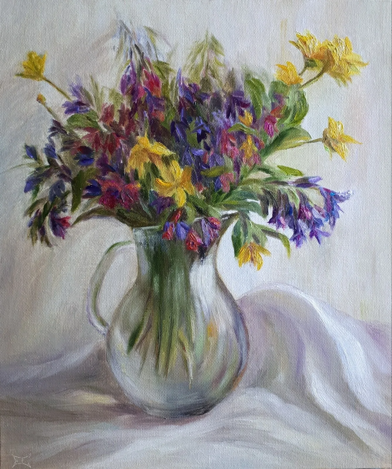 Картина «"Лесной букетик".» — Елена Сотникова, Натюрморт, Работа авторская, написана с натуры. Свежая, несколько дней на просушке. Холст …