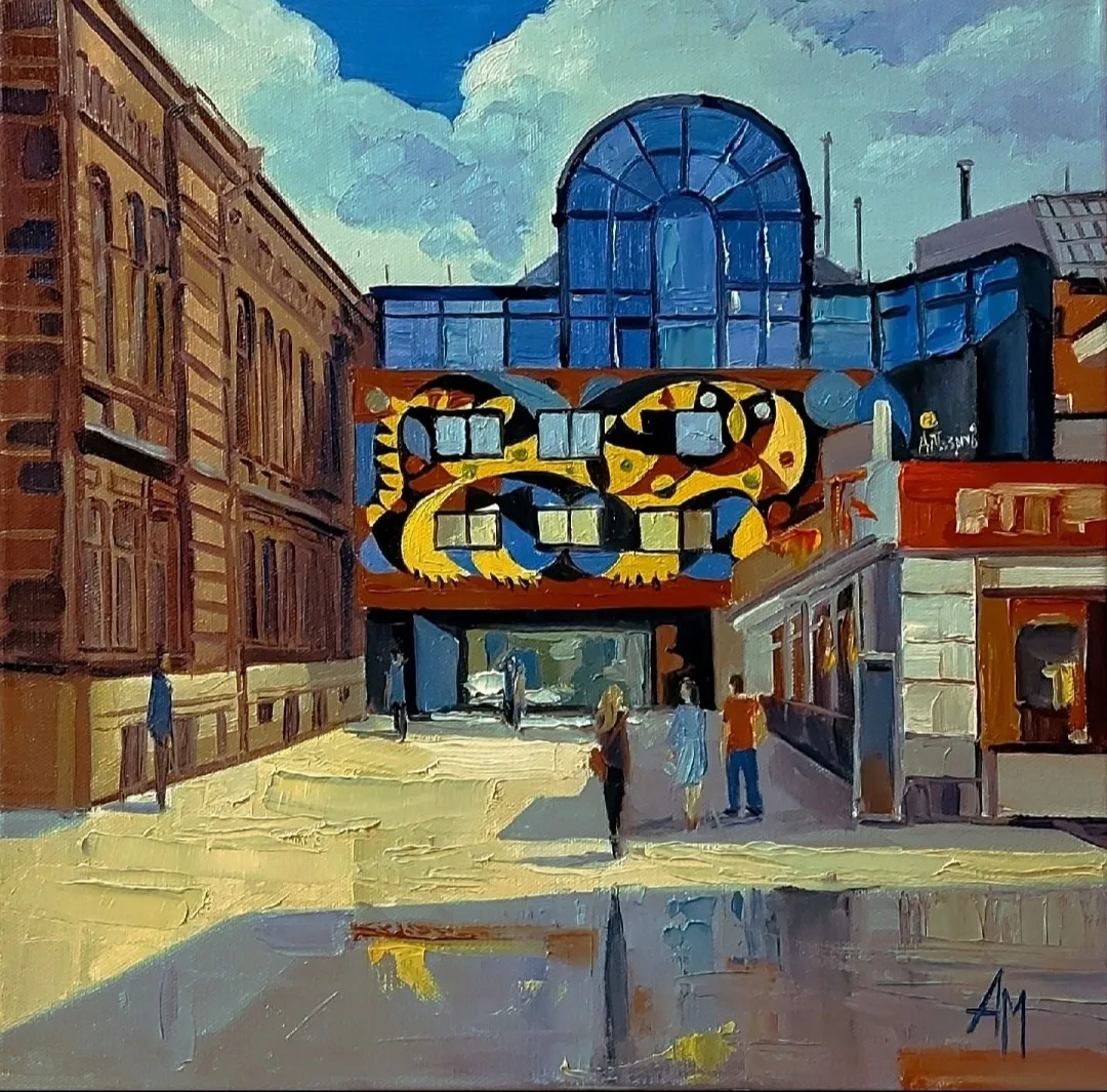 Картина «Городской пейзаж» — Анна Меньщикова, Городской пейзаж, Лето в городе — особенное. В этот момент кажется, что все вокруг наполнено свет…