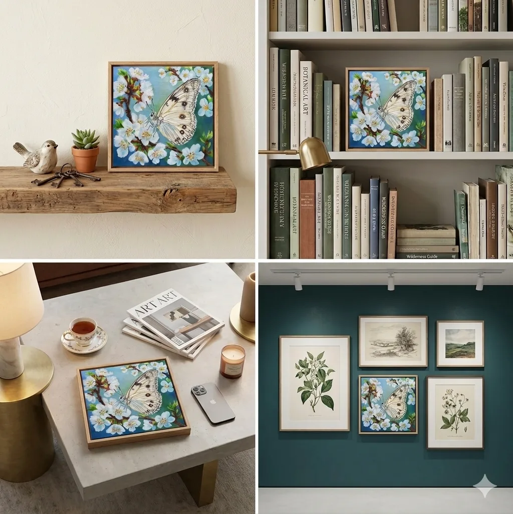 Бабочка на цветущей ветке