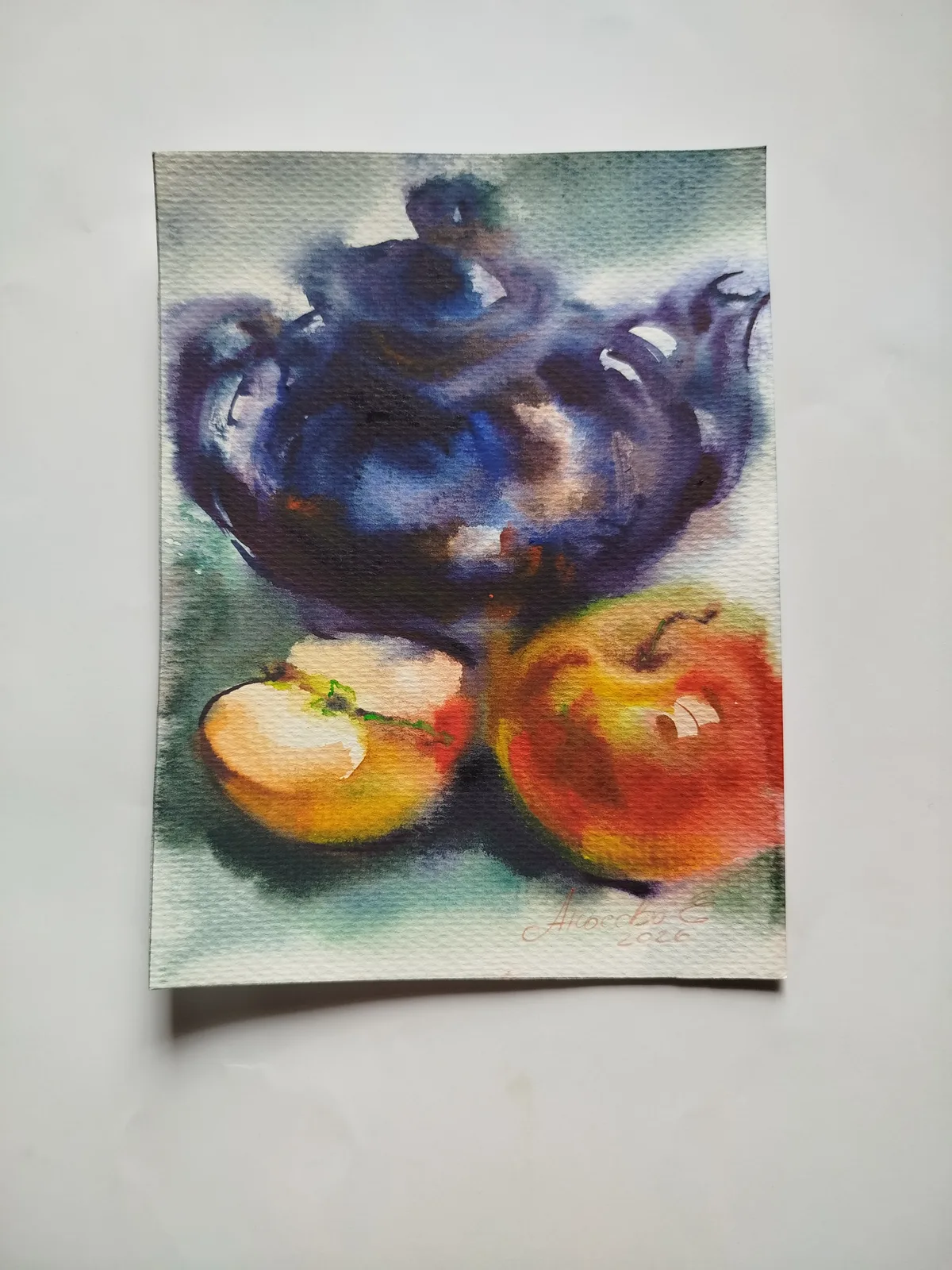 Яблоки с синим