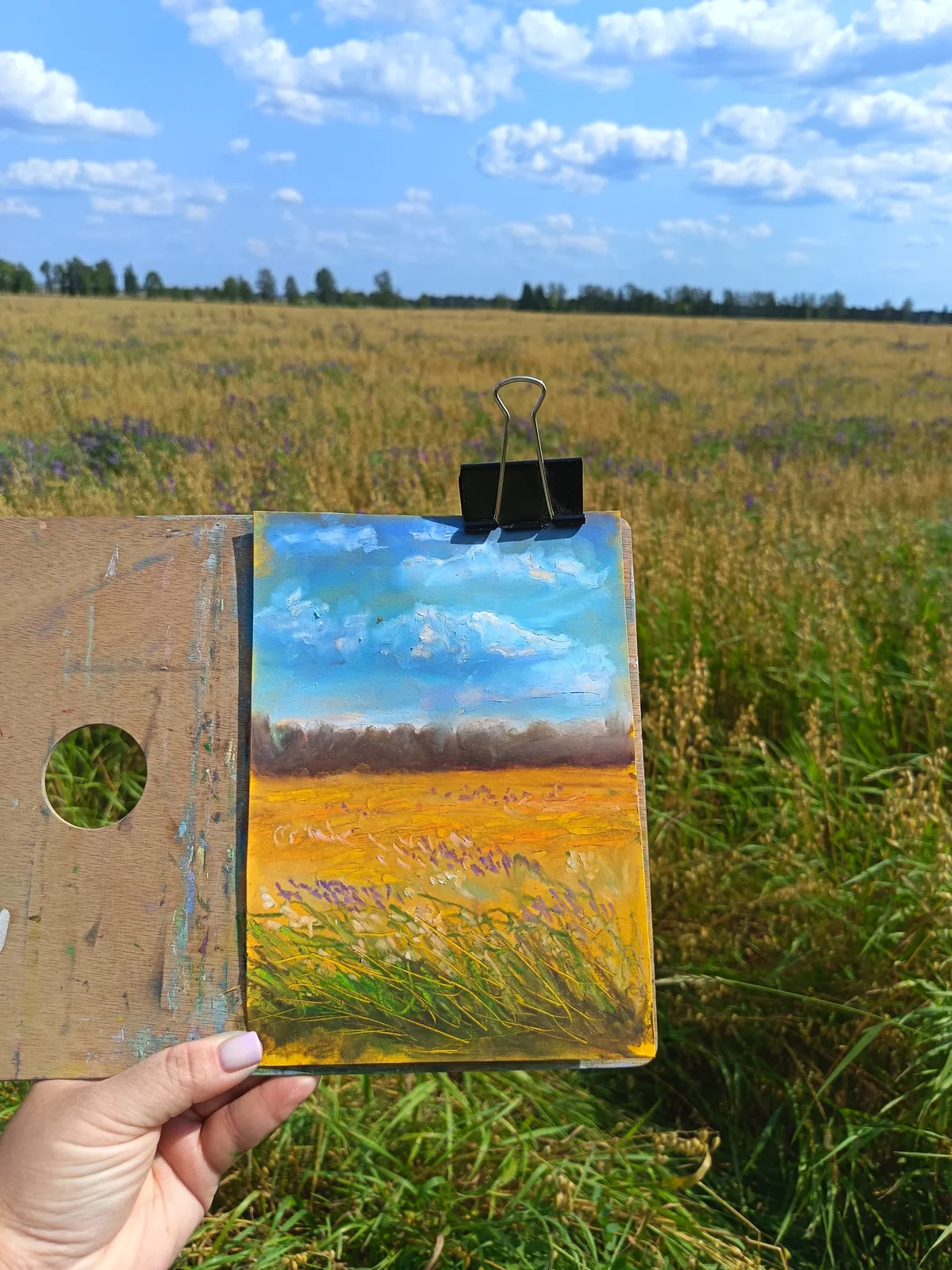 Поле, 15*20 см.