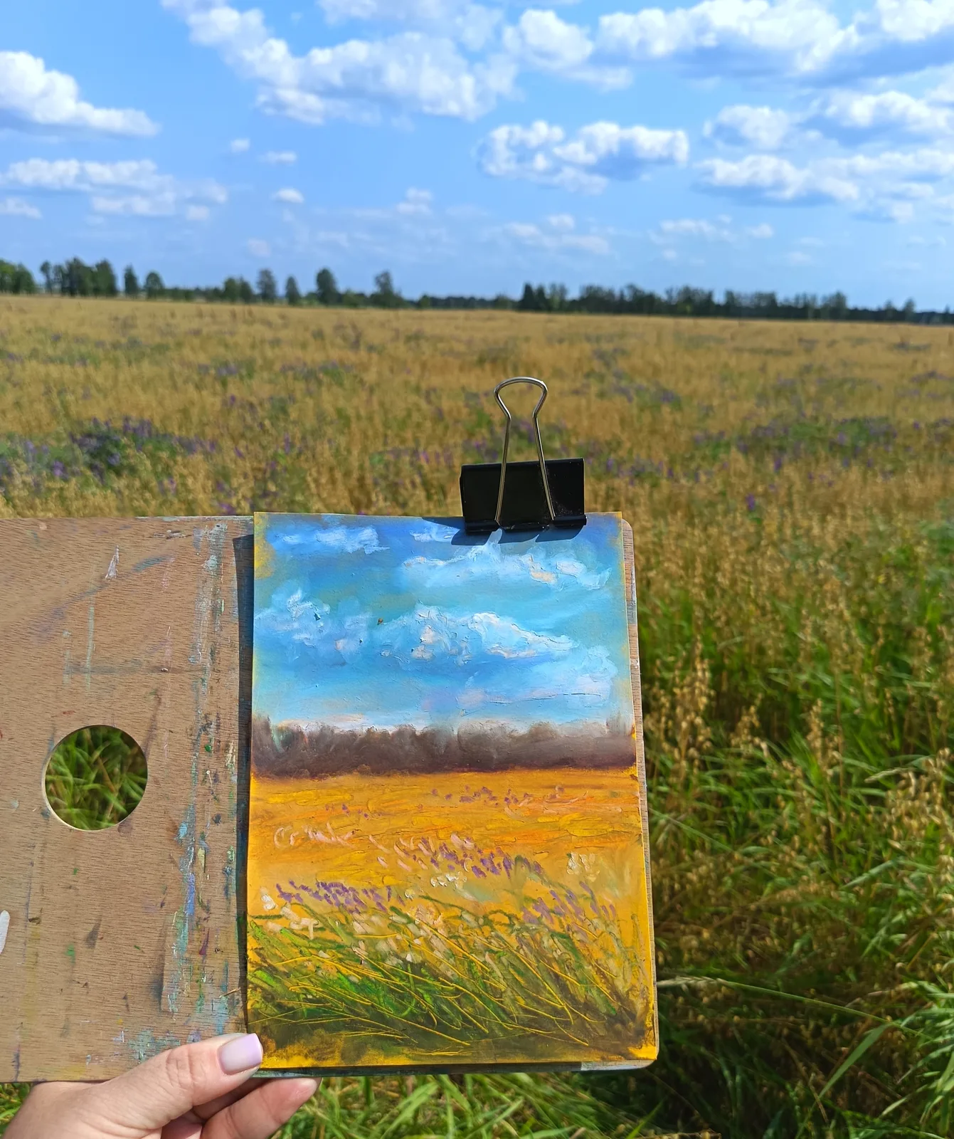 Поле, 15*20 см.