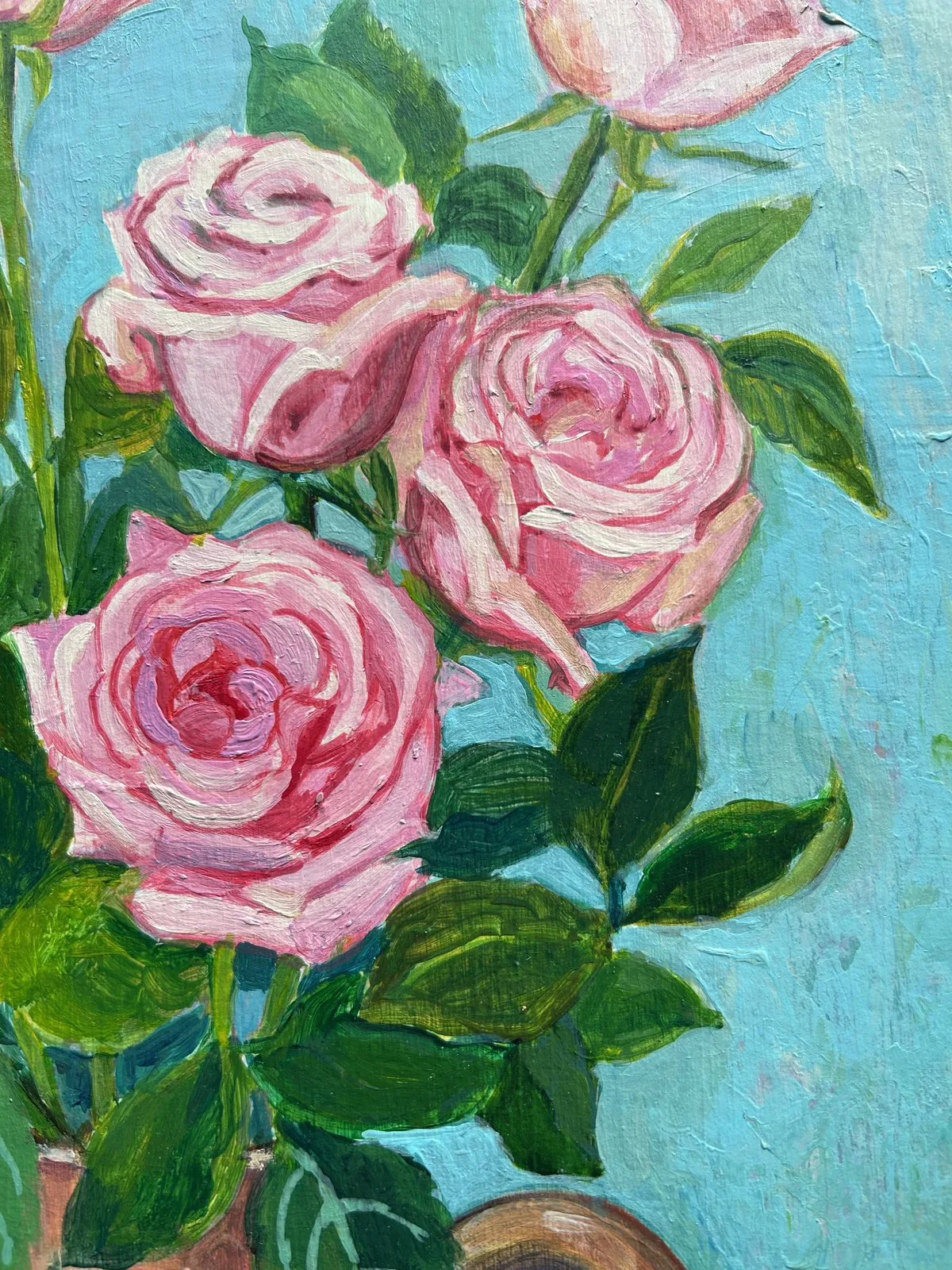 Розовые розы