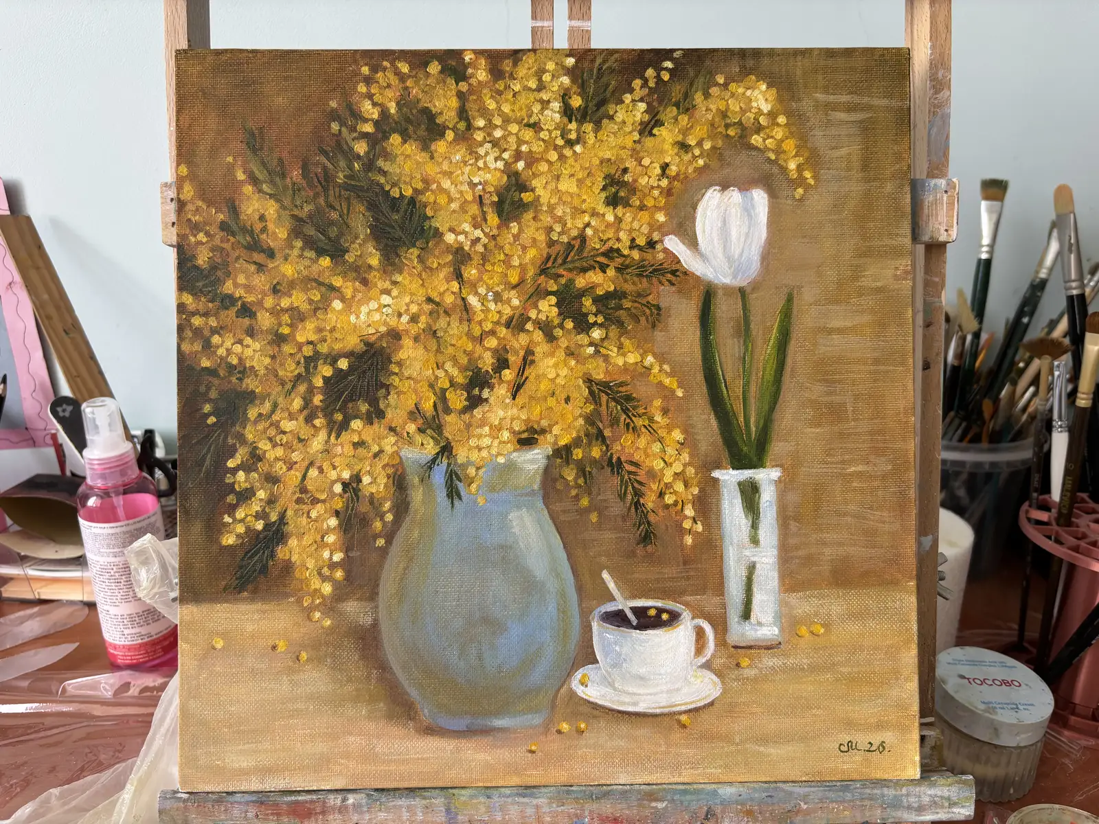 Мимоза и тюльпан