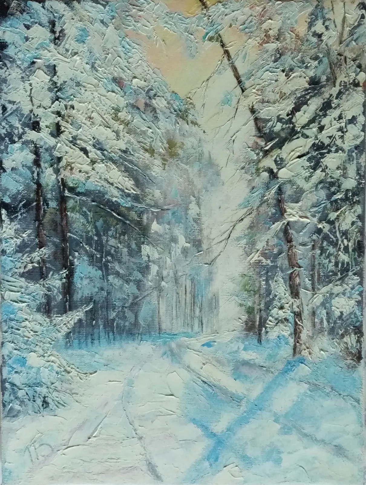 Зимняя лесная дорога.