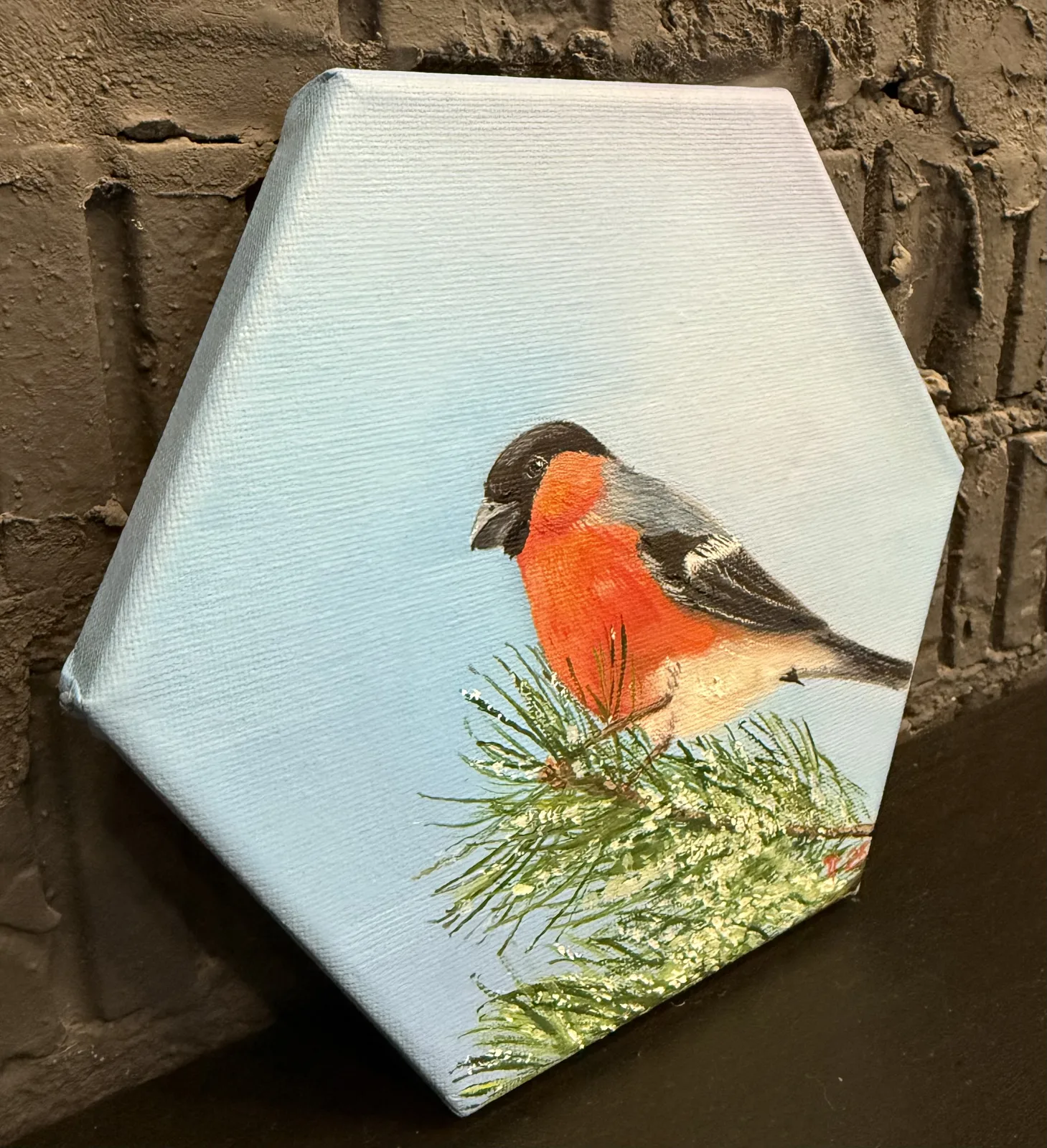 «Снегирь на веточке сосны»