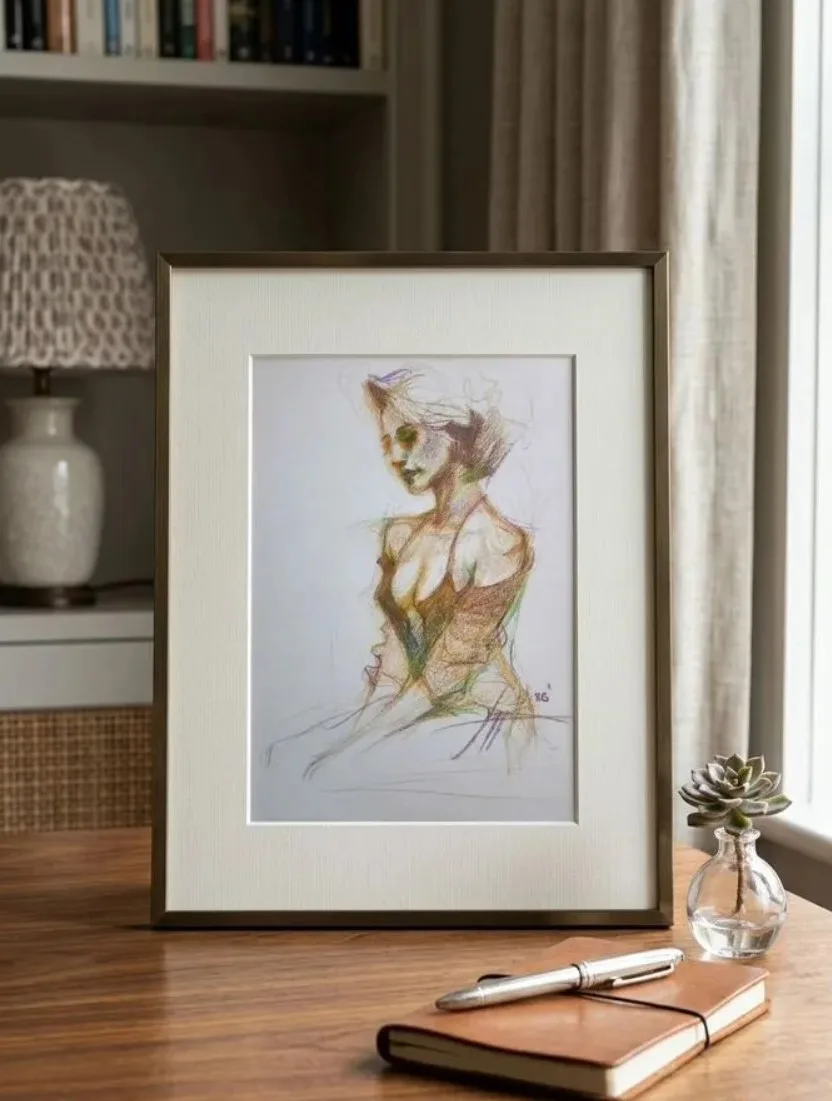 Рисунок девушки «Тёплая линия»