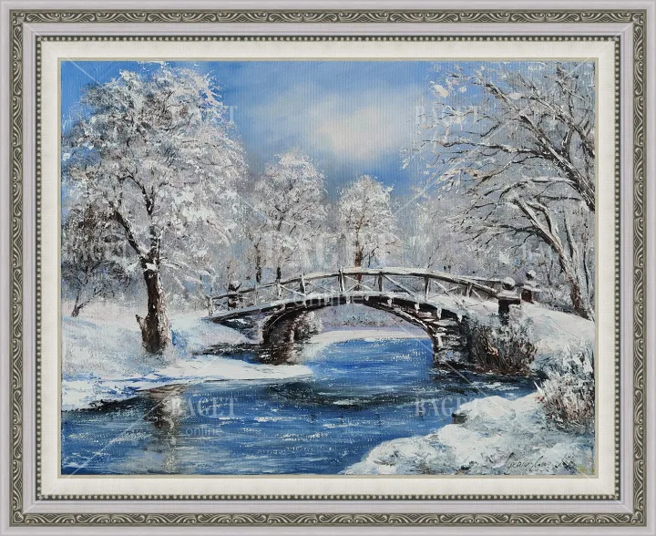 «Зимняя сказка: Мостик в парке»