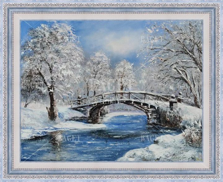 «Зимняя сказка: Мостик в парке»