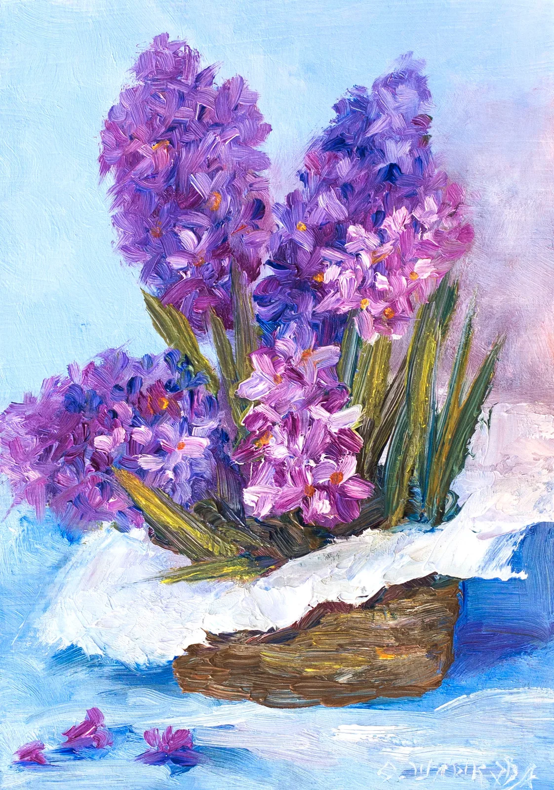 Этюд "Гиацинты" (по мотивам..) 21х14,8 см