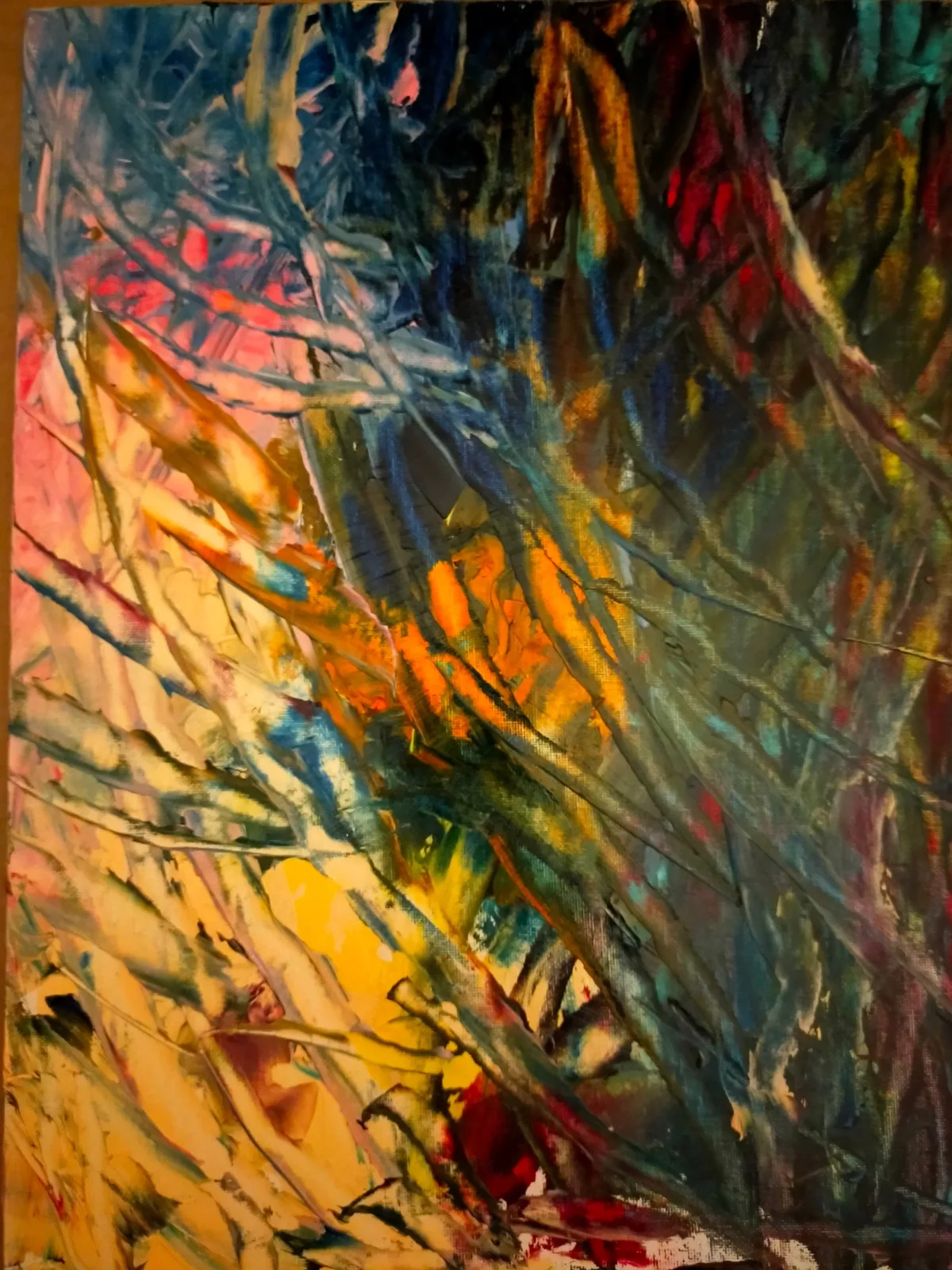 Картина «Ветви» — Михаил Пименов (Шомодо), Абстракция, На картине изображены тонкие ветви деревьев, которые seemingly парят в воздухе,…