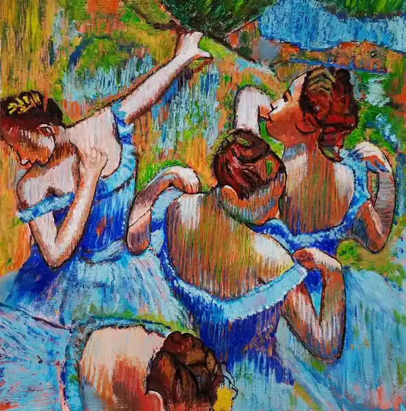 По мотивам Эдгара Дега(Голубые танцовщицы)