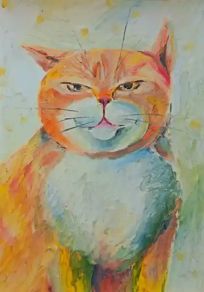 Кот "Вам туда" 15*21 см.