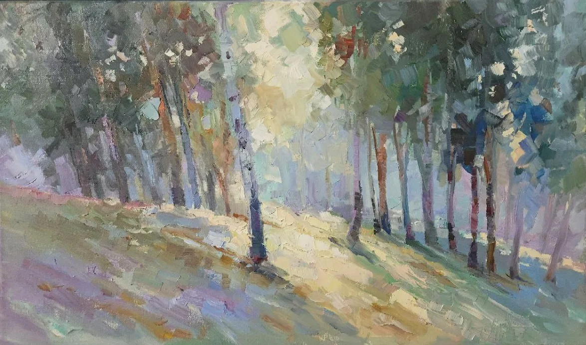 Картина «Тихий свет в лесу» — Юрий Худов, Пейзаж, аукцион Artstore