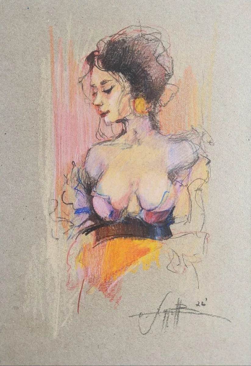 Картина «"Персиковый блик"» — Юрий Худов, Портрет, рисунок девушки "Персиковый блик"

материал-карандаши, картон 2мм
Размер кар…